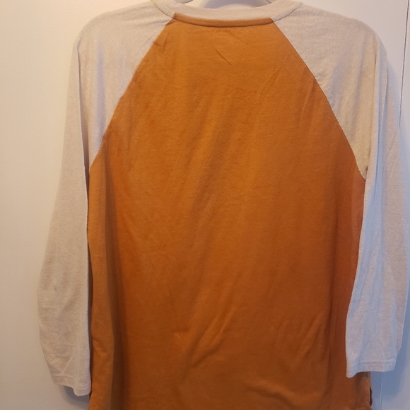 Old Navy Baseball Tee Size Women's L Orange & Cream - Picture 2 of 5